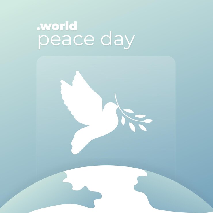 Plantilla de diseño de publicación del día de la paz mundial degradado moderno