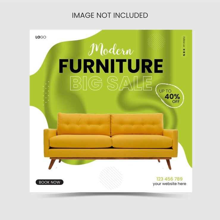 plantilla de diseño de publicación de instagram de muebles modernos y diseño de publicación de redes sociales