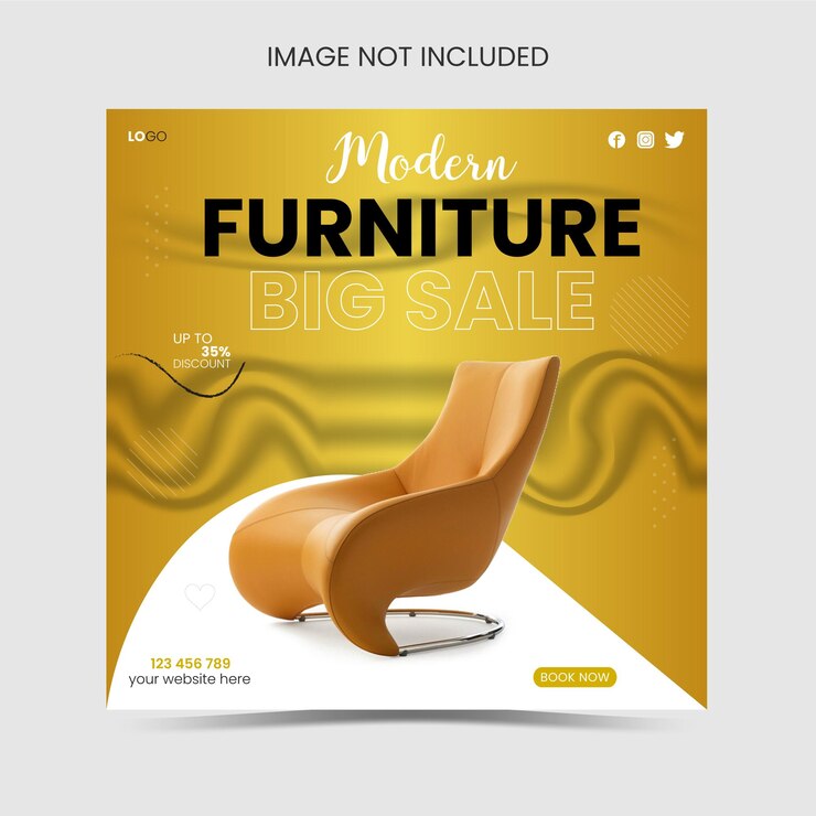plantilla de diseño de publicación de instagram de muebles modernos y diseño de publicación de redes sociales