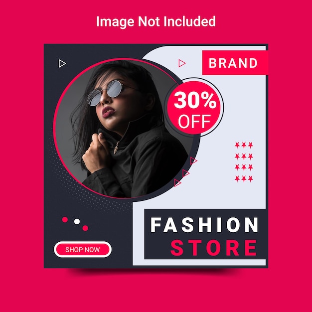 Plantilla de diseño de publicación de instagram de redes sociales de venta de moda y banner web