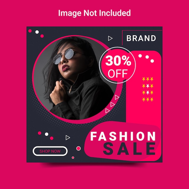 Plantilla de diseño de publicación de instagram de redes sociales de venta de moda y banner web