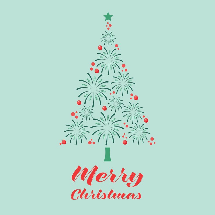 Plantilla de diseño de publicación de redes sociales de árbol de navidad