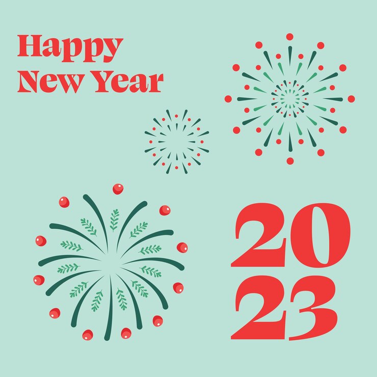 Plantilla de diseño de publicación de redes sociales de feliz año nuevo