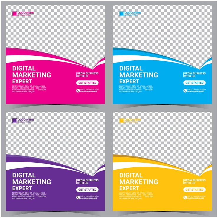Plantilla de diseño de publicación de redes sociales de marketing digital