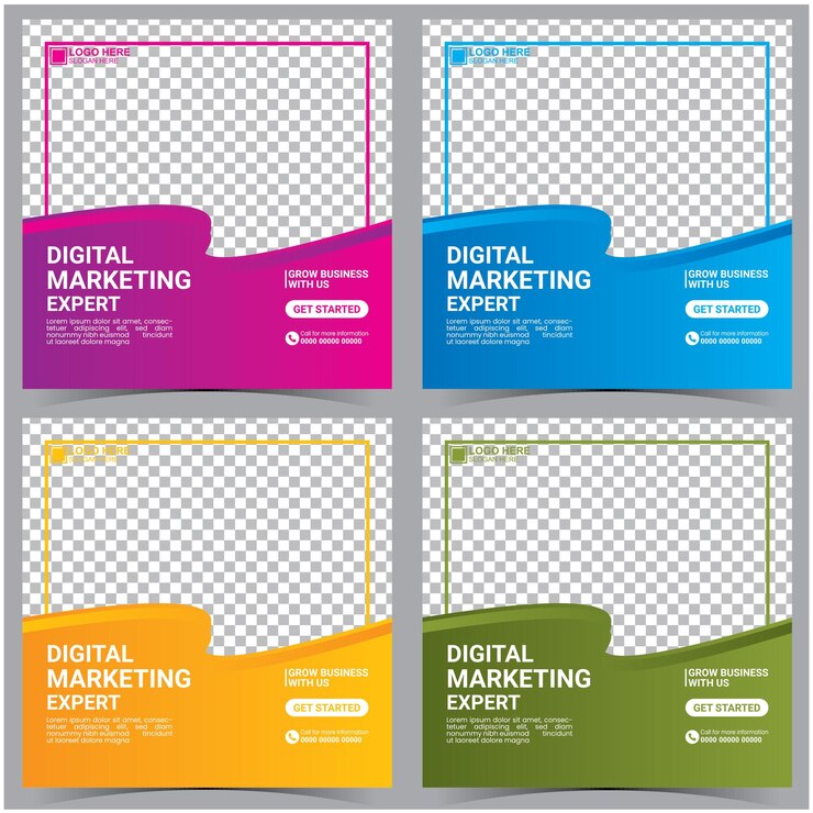 Plantilla de diseño de publicación de redes sociales de marketing digital