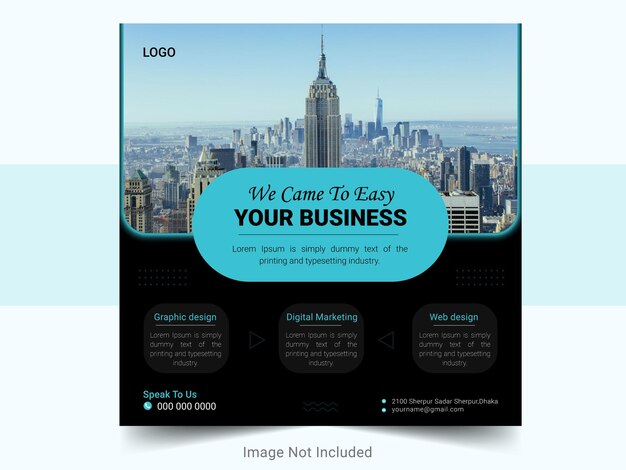 Plantilla de diseño de publicación de redes sociales de promoción de negocios corporativos
