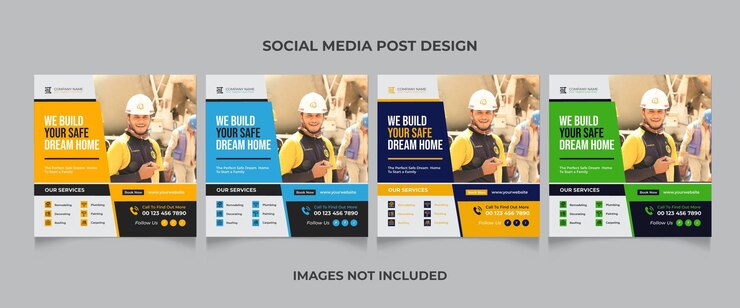 Plantilla de diseño de publicación de redes sociales de Real Estate Build Home