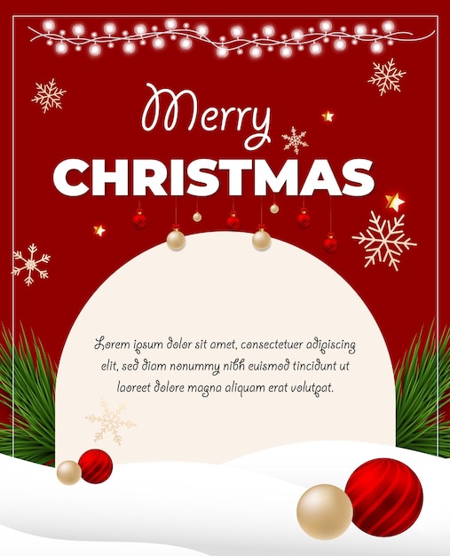 Plantilla de diseño de publicación de redes sociales de tarjeta de navidad