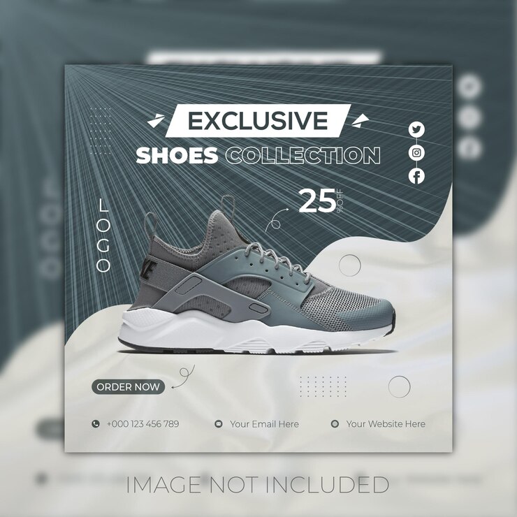 Plantilla de diseño de publicación de redes sociales de zapatos de moda moderna