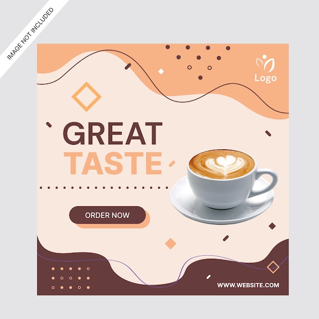 plantilla de diseño de publicaciones de Instagram para la promoción de bebidas de café