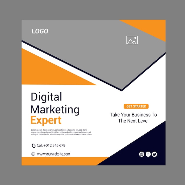 Plantilla de diseño de publicaciones de redes sociales de la agencia de marketing digital