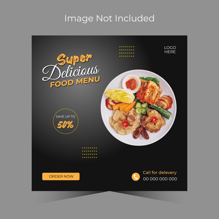 plantilla de diseño de publicaciones de redes sociales de alimentos