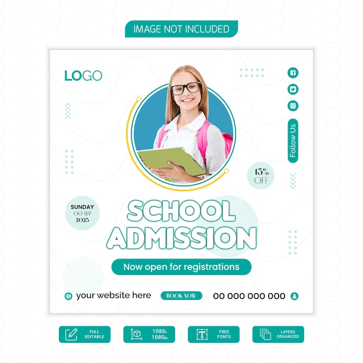 Plantilla de diseño de publicaciones en las redes sociales escolares
