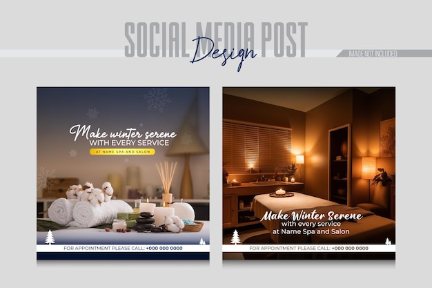 Vector plantilla de diseño de publicaciones en las redes sociales de sap y salón