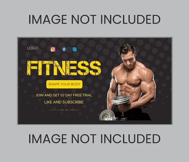 plantilla de diseño de pulgar de fitness de Youtube