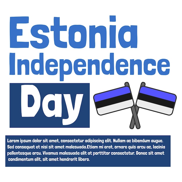 Vector plantilla de diseño de redes sociales para el día de la independencia de estonia