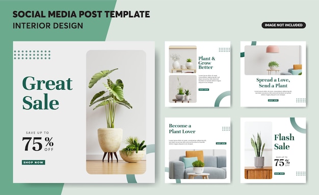 Plantilla de diseño de redes sociales de venta de decoración