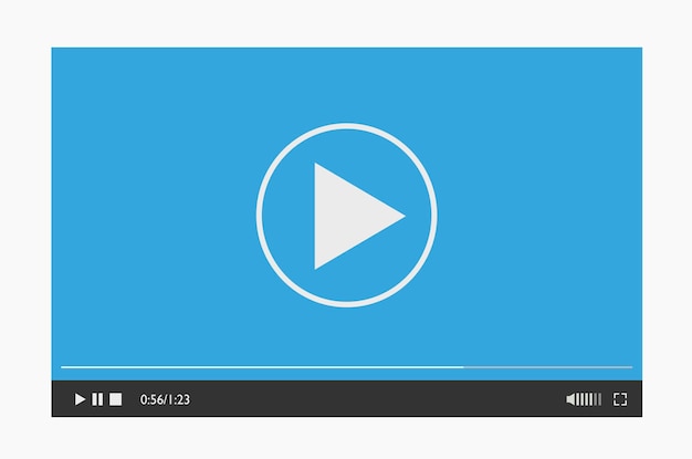 Plantilla de diseño de reproductor de video moderno para aplicaciones móviles de estilo plano