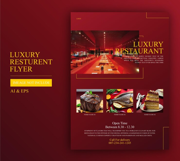 Plantilla de diseño de restaurante Flyermenu