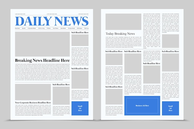La plantilla de diseño de la revista Daily Newspaper con texto e imagen como marcador de lugar