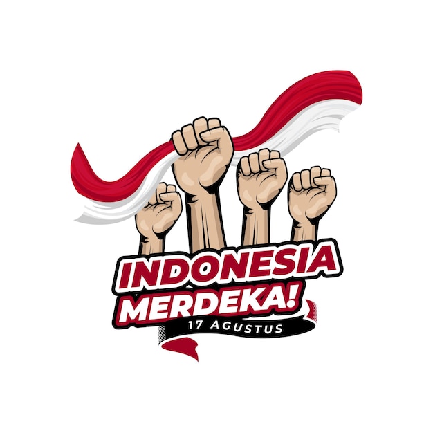 Plantilla de diseño de saludo feliz día de la independencia de indonesia