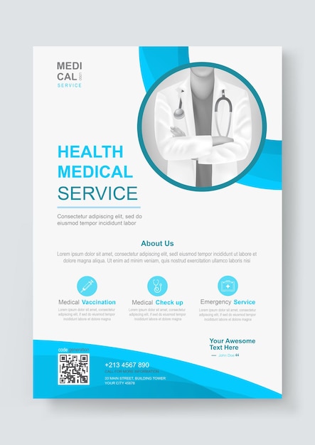 Vector plantilla de diseño de servicio de atención médica médica