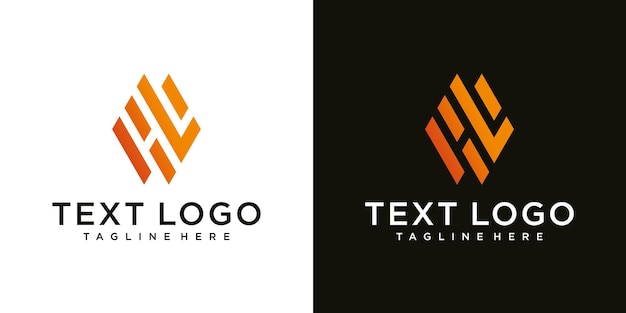 Plantilla de diseño de signo de logotipo abstracto moderno letra inicial HL HL