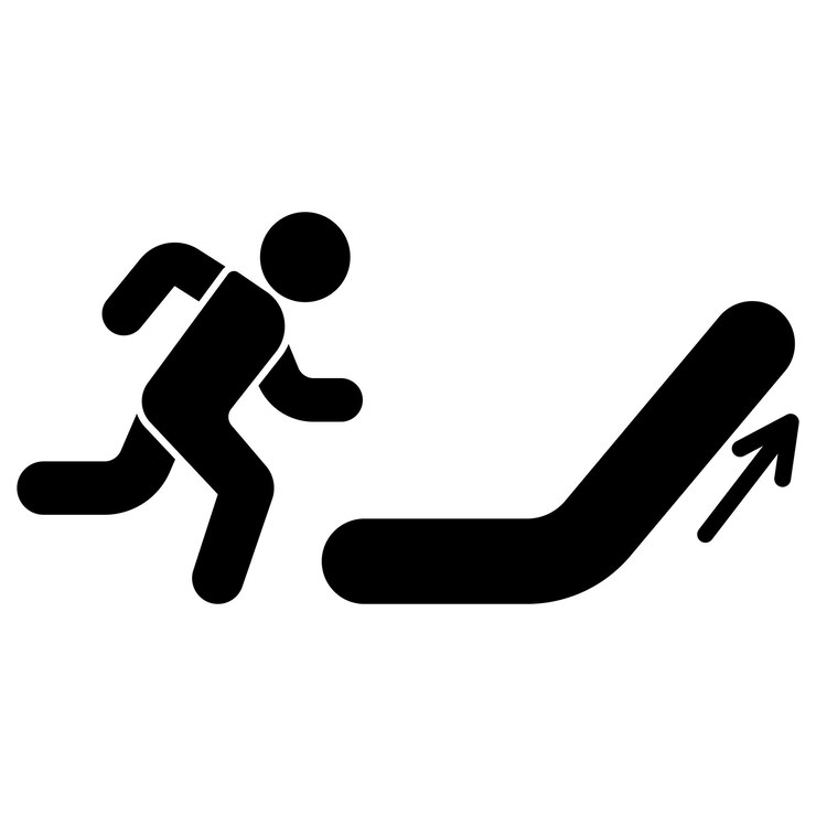 Vector plantilla de diseño de símbolo de logotipo de icono de escalera mecánica