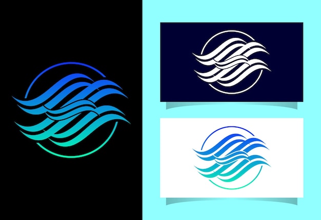 Plantilla de diseño de símbolo de signo de logotipo de onda de agua Icono de onda de océano