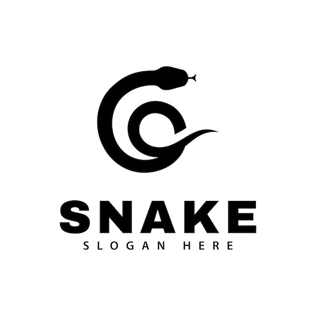 plantilla de diseño de símbolo de silueta vectorial del logotipo de la serpiente
