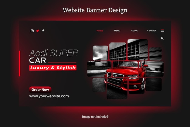 Una plantilla de diseño de sitio web para una compañía de automóviles