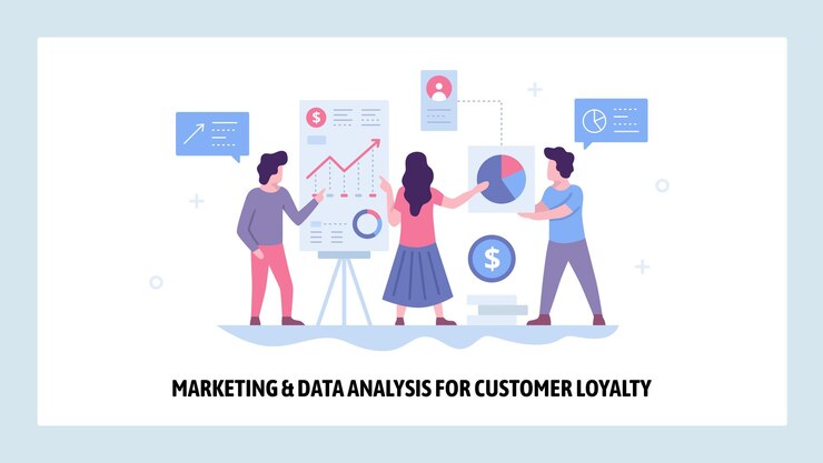 Vector plantilla de diseño de sitio web vectorial concepto de análisis de datos informe financiero y presentación trabajo en equipo en la oficina conceptos de página de aterrizaje para el desarrollo de sitios web y móviles ilustración plana moderna