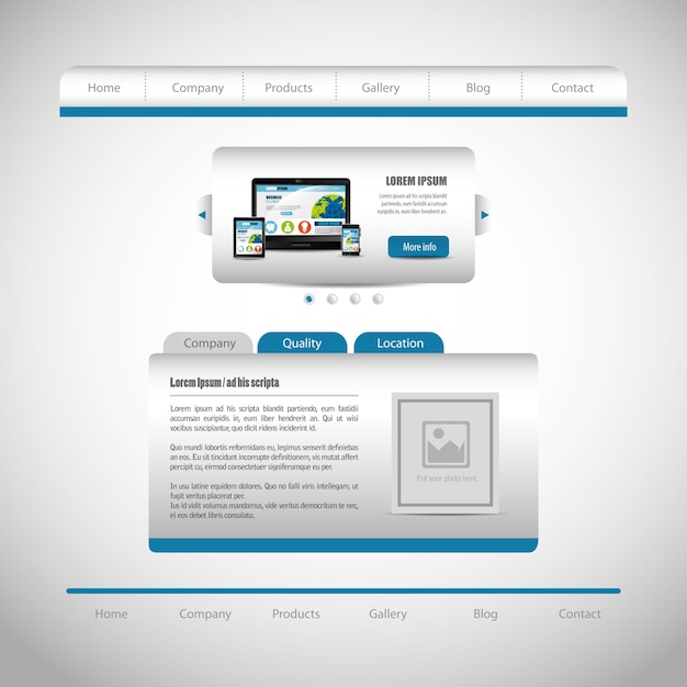 Vector plantilla de diseño de sitio web