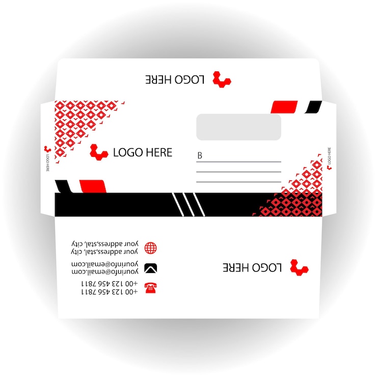 Vector plantilla de diseño de sobre corporativo vectorial