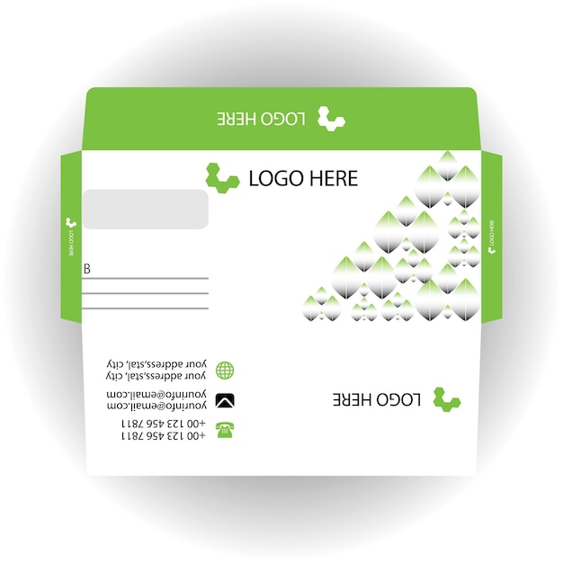 Plantilla de diseño de sobre corporativo vectorial