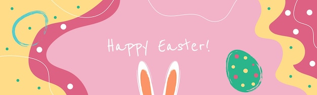 Plantilla de diseño sobre fondo colorido Diseño de banner de tarjeta de póster Tarjeta de Pascua feliz