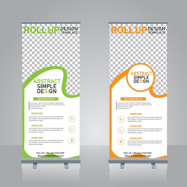 Plantilla de diseño standee de banner enrollable moderno