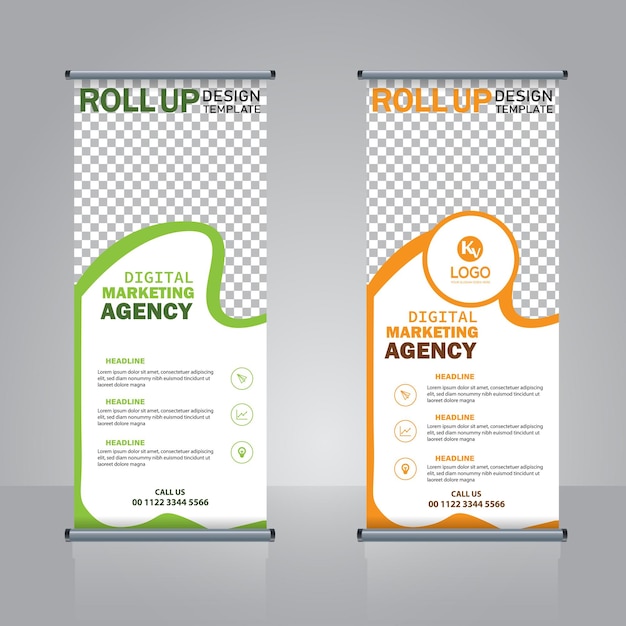 Plantilla de diseño standee de banner enrollable moderno