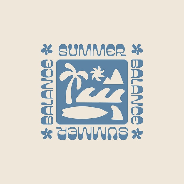 Plantilla de diseño de surf vintage para club de surf tienda de surf merchandising de surf