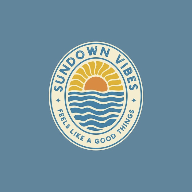 Plantilla de diseño de surf vintage para club de surf tienda de surf merchandising de surf