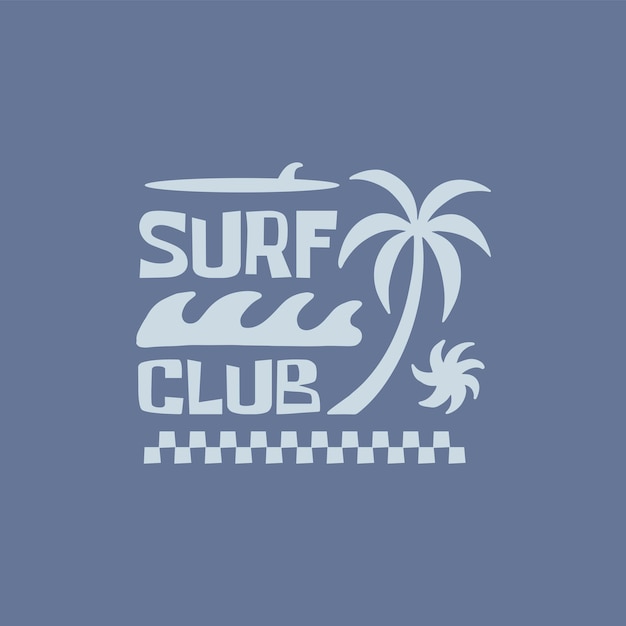 Plantilla de diseño de surf vintage para club de surf tienda de surf merchandising de surf