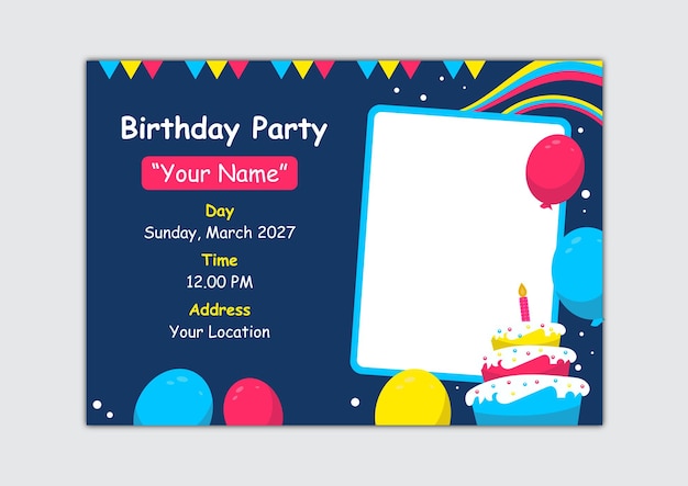 Vector plantilla de diseño de tarjeta de cumpleaños