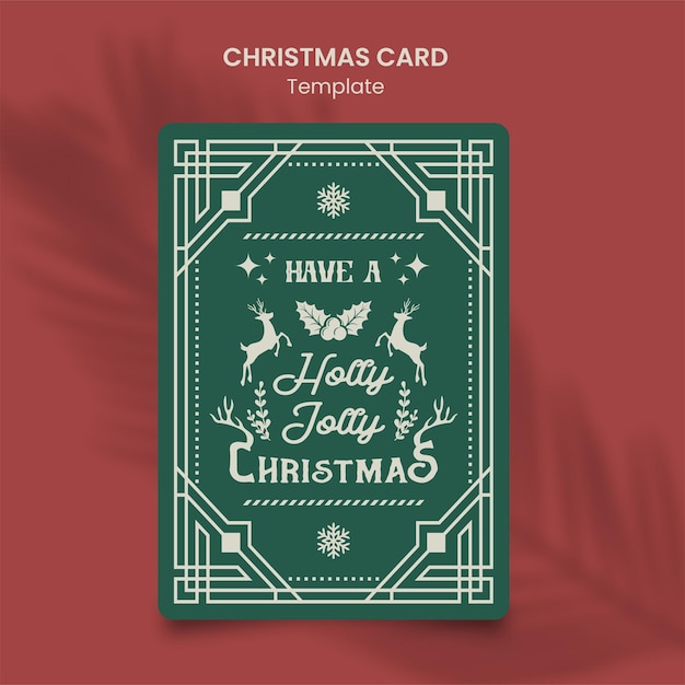 Plantilla de diseño de tarjeta de deseos navideños