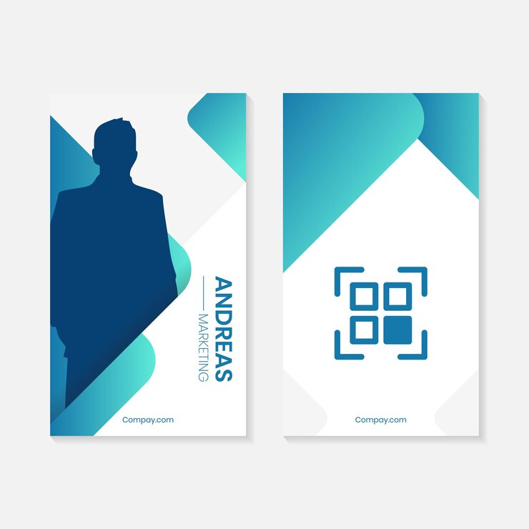 Vector plantilla de diseño de la tarjeta de identidad de gradiente azul