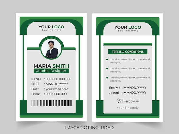 Vector plantilla de diseño de tarjeta de identificación abstracta moderna corporativa profesional editable vector