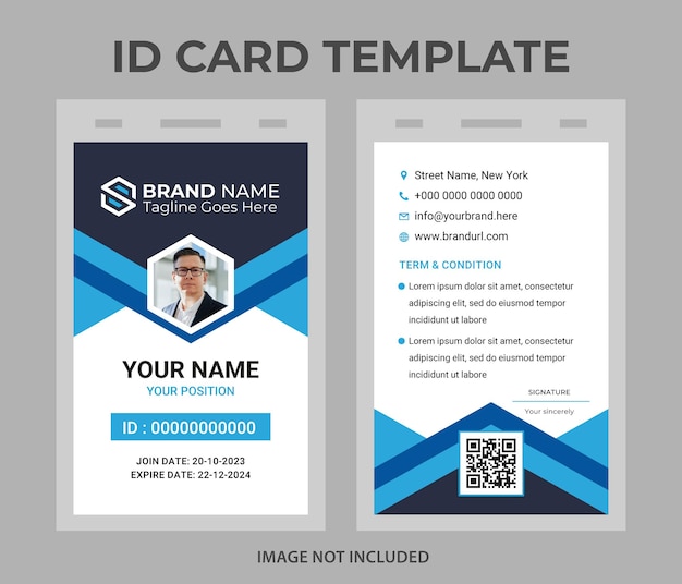 Plantilla de diseño de tarjeta de identificación abstracta moderna