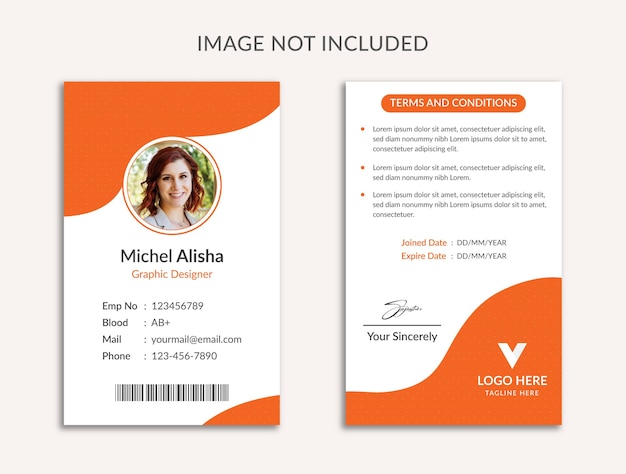 Plantilla de diseño de tarjeta de identificación corporativa vector premium