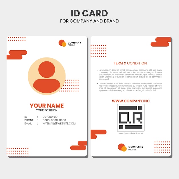 Plantilla de diseño de tarjeta de identificación con fondo fresco