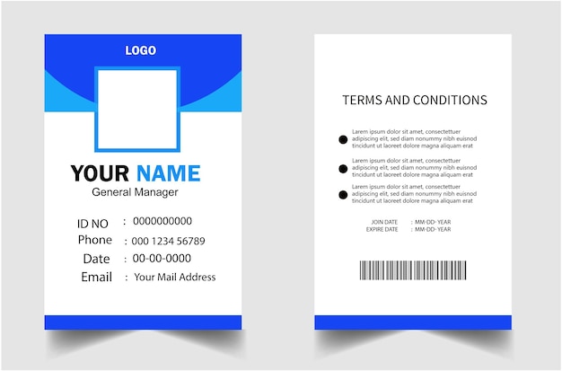 Plantilla de diseño de tarjeta de identificación limpia y suave Moderna plantilla de tarjeta de identidad limpia y sencilla