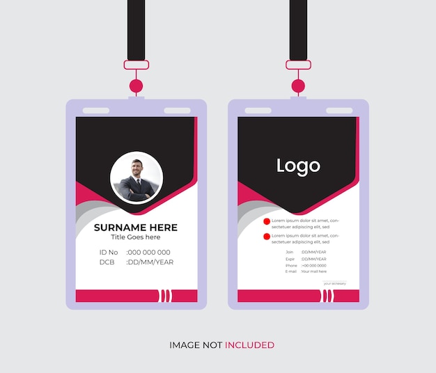 plantilla de diseño de tarjeta de identificación moderna de vector profesional